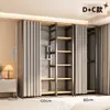 Armario de metal, estructura de acero, completamente cerrado, diseño simple, adecuado para apartamentos de alquiler, modular, engrosado, de pie, estilo abierto, para uso doméstico