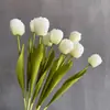 Tulipanes Hidratantes, Flores Artificiales, Ramos Táctiles de Doble Pétalo, Flores Falsas Húmedas de Alta Gama, Tulipanes para Decoración del Hogar