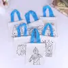 Regalos de Actividad Festiva para Niños de Preescolar Bolsa de Graffiti Dibujada a Mano con Dibujos Animados Bolsa de Lienzo de Coloración DIY Dibujada a Mano Almacenamiento