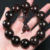 Pulseira pequena de madeira Rosewood africana antiga, folha pequena, contas de sândalo vermelho da Zâmbia, 108 contas, como rosewood indiano