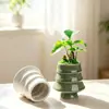 Maceta de cerámica para suculentas de jardinería transfronteriza, maceta pequeña creativa con forma de árbol de Navidad de estilo europeo para cultivar plantas verdes