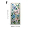 Película Eletrostática Fosca para Vidro Floral Transfronteiriça Adesivos de Janela Pintados com Rosa e Lírio Película Translúcida para Vidro de Planta