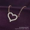 Collar de Amor para Mujer Plata de Ley Diseño Nicho de Lujo Ligero Cadena de Clavícula de Alta Gama Colgante en Forma de Corazón para Regalo de Cumpleaños de Novia