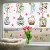 Múltiples Estilos de Pegatinas Florales de Vidrio Estilo Ins para Puertas y Ventanas de Vidrio, Pegatinas de Vidrio de Adhesión Estática con Visibilidad de Doble Cara