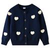 Primavera y Otoño 2026 Nuevo Estilo Coreano Hecho a Mano Corazón DIY Cardigan de Punto para Niños Chaqueta Suéter Cardigan para Niñas Venta al por Mayor
