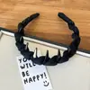 Aro de Cabelo Antiderrapante com Dentes Envolto em Lã para Outono e Inverno para Mulheres 2025 Novo Headband de Caveira Alta Presilha Fashion Acessórios de Cabelo