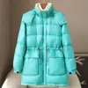 Pequena Quantidade de Roupa Inverno 2025 Gola Alta Solta 90 Jaqueta de Penugem de Pato Branca Feminina Casual com Capuz Jaqueta Pão