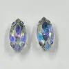 Garra de Broca Marquise com Fundo Prata 6*12mm, Broca de Garra D Acrílica Costurada à Mão, Acessórios para Roupas, Sapatos e Bolsas Feitos à Mão para DIY, Decorações