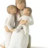 Estátua de Personagem Mãe Amazonense Segurando Bebê Decoração de Mesa para Casa Quarto Pequenos Enfeites Artesanato em Resina Feito à Mão