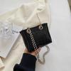 Bolsa feminina casual 2022 verão nova moda simples corrente de contas bolsa de ombro bolsa de axila moda pequena bolsa quadrada