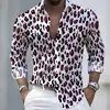 Camisa europea y americana de Amazon con estampado de leopardo y botones, blusa estampada nueva para mujer