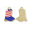 Dia da Independência Americana Venda Quente Transfronteiriça Acessórios de Joias de Liga Metálica com Gotejamento de Óleo DIY Brincos Pulseiras Colares Chaveiros Pingentes