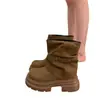 Botas Martin de plataforma marrones para mujer, nuevas botas sencillas primavera y otoño 2026, que aumentan la altura, estilo británico, botines cortos Melard