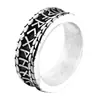 Anillo de Acero de Titanio para Hombre, Joyería Europea y Americana al por Mayor, Anillo de Acero Inoxidable Estilo Étnico con Runas Vikingas Vintage