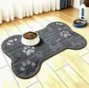 Tapete para Comida de Perro y Gato con Forma Irregular y de Hueso Transfronterizo, Tapete Absorbente de Agua y Resistente a Salpicaduras de Tierra de Diatomeas, Tapete para Piso de Mascotas Resistente a Manchas y Fácil de Limpiar, En Stock