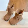 Botas Birkenstock Forradas de Felpa para Niñas 2026 Nuevo Llegado de Invierno Usables de Dos Maneras Merade Botas Slouch para Niños Botas de Nieve de Caña Media para Niñas