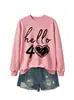 Amazon eBay estación independiente moda versátil mujer hola 40 corazón cuello redondo manga larga sudadera comercio exterior transfronterizo