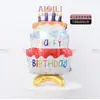 Balão de Filme de Alumínio Colorido Rosa Azul Bolo de Aniversário em Camadas Balão de Folha de Alumínio para Aniversário Infantil Grande e Pequeno Venda por Atacado