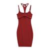 Americano 2025 Nuevo Verano Caliente Vestido Halter de 2 Piezas para Mujer Estilo Europeo y Americano Color Puro Corte Ajustado Falda Corta Ceñida a las Caderas