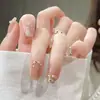 Parches de Uñas Portátiles Estilo Perla Chanel Producto Terminado, Suaves y Aclaradores, Parches de Uñas de Primavera Estilo Chanel, Uñas Postizas