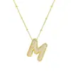 Moda Transfronteriza Europea y Americana Versátil Collar de 26 Letras Inglesas de Oro de 18 Quilates Lujo Accesible Lleno de Circonita Cadena Sencilla para Clavícula de Mujer