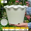 Maceta de plástico engrosada con bordes rizados, maceta pequeña para uso doméstico en balcón y sala de estar, adecuada para plantas verdes, lirios y rosas, maceta grande de resina
