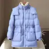 Pequeña Cantidad de Ropa Invierno 2025 Cuello Alto Holgada 90 Chaqueta de Plumas de Pato Blanco Chaqueta de Pan Casual con Capucha para Mujer