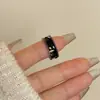 Anel de Flor Cruzada com Gotejamento de Esmalte Novo Coreano, Nicho de Luxo Leve com Sensação de Alto Padrão, Anel Aberto Doce e Cool