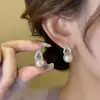 Brincos de Pérola em Forma de Gota Transfronteiriços Europeus e Americanos, Toque de Luxo Leve e de Alto Padrão, Brincos de Pérola Elegantes e Versáteis para Mulheres, Brincos Simples e Modernos