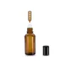 Atacado frasco marrom 15ml com rolinho 20ml 30ml 10ml frasco para óleo essencial frasco com esfera rolante 5ml frasco de vidro marrom