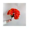 Simulación de corbata de cinco cabezas con flor de hortensia Arreglo floral DIY Flor de hortensia para auditorio de bodas Fila de flores para camino Arco de entrada Decoración