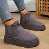 Nuevas Botas de Nieve Gruesas para Mujer Otoño/Invierno 2025 con Forro de Felpa, Botines de Algodón Slip-On de Punta Redonda para Amazon