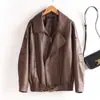 Fábrica de Origem Jaqueta de Couro Preta Retro para Motociclista Gola Lapela Feminina Estilo Cool Nova Jaqueta de Couro Tamanho Plus