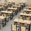 Conjunto de Mesa e Cadeira para Aula de Reforço para Alunos do Ensino Fundamental e Médio Mesa de Treinamento Individual e Dupla Instituição de Treinamento Escolar Mesa de Estudo para Aula de Reforço
