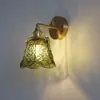 Sala de estar retro estilo americano, dormitorio, mesita de noche, pasillo, cafetería, sala de exhibición, hotel, lámpara de pared de cristal tallado, tela, hierro