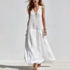 2026 Novo Outono Cruzamento de Fronteiras Europeu e Americano Comércio Exterior Feminino Longo Estilo Férias Solto Sem Mangas Vestido de Praia
