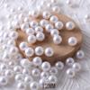 Contas soltas de pérolas de imitação não porosas abs branco puro contas de pérolas falsas acessórios de joias tecidas com contas feitas à mão material faça você mesmo