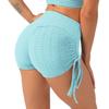 Shorts Bolha de Yoga Fitness com Espelho Cruzado, Laço, Jacquard de Verão, Sexy, Bonito para Bumbum - Influenciador Europeu e Americano