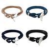 Pulsera Trenzada de Cuerda Estilo Ancla Cola de Ballena Serie Océano Línea Milán para Pareja Pulsera Hecha a Mano para Hombres y Mujeres