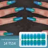 Adesivos para Manicure em Gel Sem Luz de 14 Dedos Popular na Temu Transfronteiriça Adesivos de Unha à Prova d'Água de Longa Duração