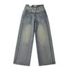 Diseño Estilo Europeo y Americano Lavado Costuras Jeans de Mujer Otoño 2023 Chica Picante Viejo Cintura Alta Pierna Ancha Pantalones de Piso