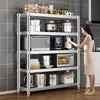 Estante de Almacenamiento de Cocina de Acero Inoxidable de Pie Gabinete Multicapa de Cinco Niveles Estante para Ollas Estante de Almacenamiento para Horno de Microondas Artículos para el Hogar