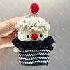 Bolsa para Llaves de Coche Lindo Dibujo Animado Hecho a Mano Lana Tejida Suministros para Coche Colgante Estuche Protector para Llaves Bolsa de Almacenamiento para Mujeres