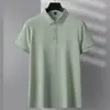 Camisa polo masculina estilo business, de manga curta, cor sólida, respirável e confortável, adequada para o trabalho e o uso diário, design versátil e simples, e resistente à deformação