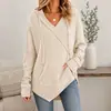 Moda Casual Amazon 2026 Cuadrícula Estación Independiente Waffle Anou Ropa para Mujer Sudadera con Capucha Cordón Otoño