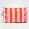 Nueva Bolsa de Cosméticos Rayada Bordada de Amazon, Bolso de Mano para Viaje, Bolsa de Almacenamiento de Gran Capacidad para Mahjong, Bolsa de Almacenamiento Portátil