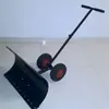 Pala de Nieve Manual con Ruedas Empujada a Mano, Pala de Nieve Manual Eléctrica con Ángulo de Nieve Ajustable, Pala de Nieve Manual de Barra Paralela
