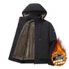 2608 Chaqueta de Algodón Otoño Invierno Nueva Chaqueta de Algodón para Hombre Gruesa con Forro de Terciopelo Chaqueta de Algodón con Capucha para Adultos Mayores Abrigo de Algodón Desmontable Anti