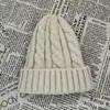 Gorro de Lana Gruesa Versátil Estilo Coreano Tejido de Cable Ocho Caracteres Gorro Cálido para Hombres Mujeres Protección contra el Frío al Aire Libre Gorro Pullover Otoño Invierno