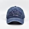 Gorra de algodón lavada transfronteriza, gorra de béisbol bordada NEW YORK, gorra para el sol con lengüeta de pato, sombrero para el sol para exteriores con bordado tridimensional